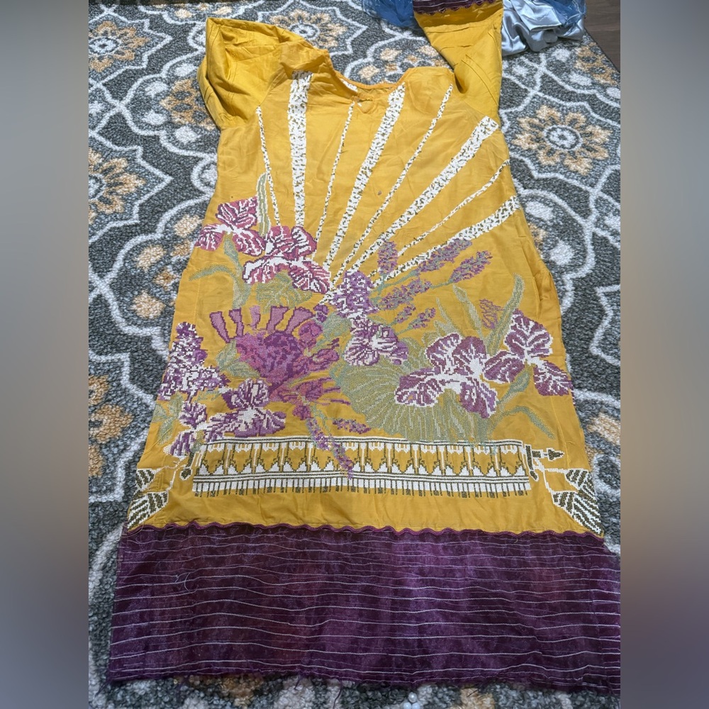 Boutique 9 Yellow and Purple Floral Dress